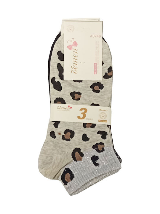 Demen Damen Socken Γκρι-Μαύρο-Κακάο 3Pack Demen Damen Socken Γκρι-Μαύρο-Κακάο 3Pack