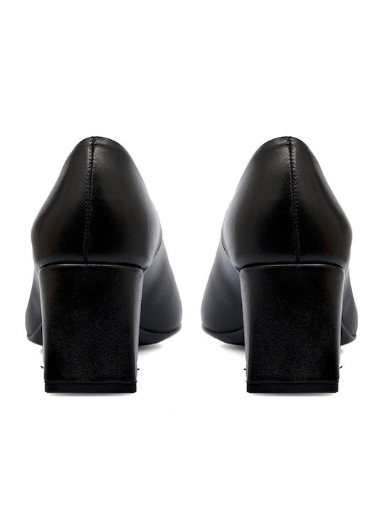 Leder Pumps Schwarz