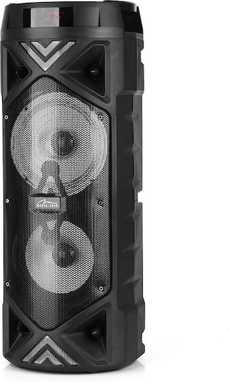 Media-Tech Karaoke Lautsprecher mit Kabelgebundenem Mikrofon und Lichteffekten Audio Bt Funbox Keg Pro Schwarz
