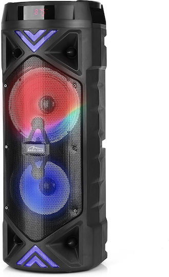 Media-Tech Karaoke Lautsprecher mit Kabelgebundenem Mikrofon und Lichteffekten Audio Bt Funbox Keg Pro Schwarz