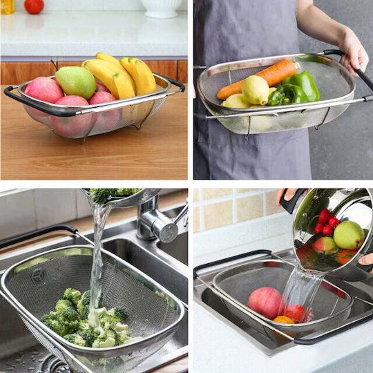 Pufo Stainless Steel Expandable Strainer Sink 36 X 24 Cm