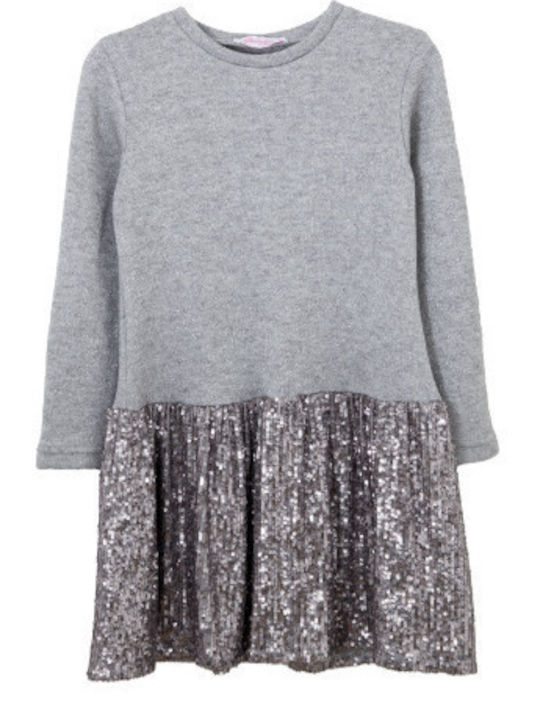 Children's Dress with Sequins Gray