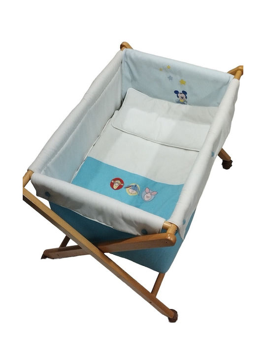 Manterol Casa Cradle with Mattress and Wheels Light Blue