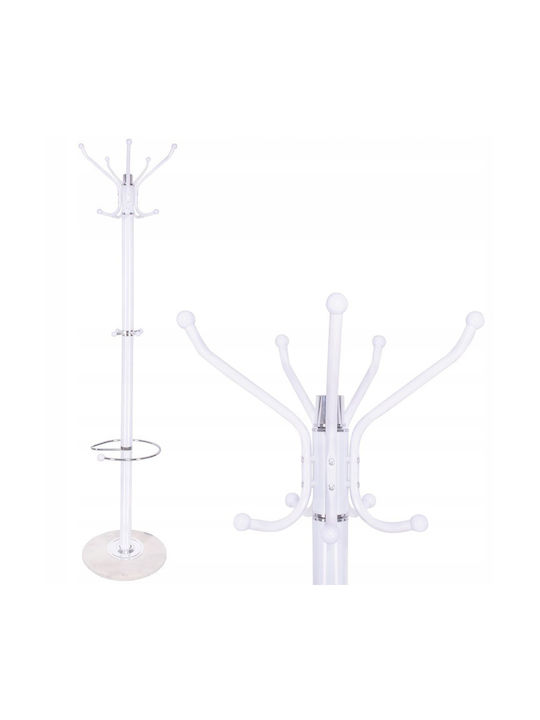 Metallic Coat Rack White 37x37x176cm