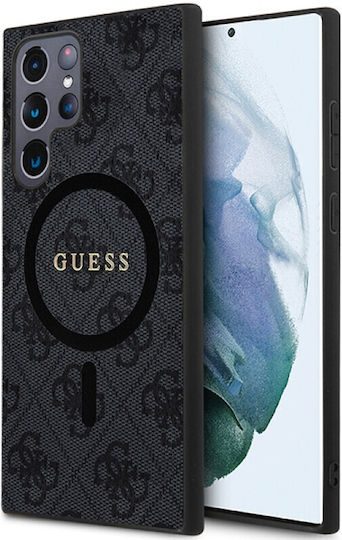 Guess Classic Umschlag Rückseite Synthetisches Leder / Kunststoff / Leder Schwarz (Samsung S24 Ultra)