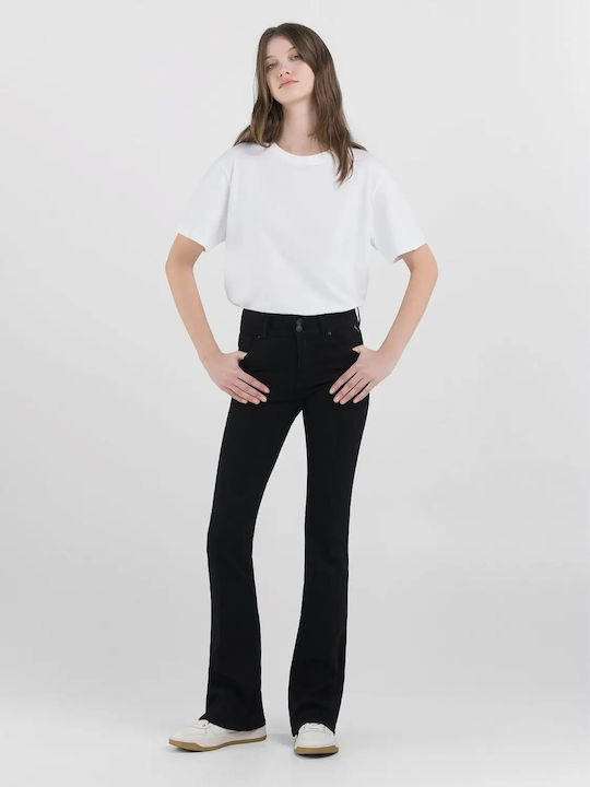 New Luz Women's Jean Trousers Flared Black