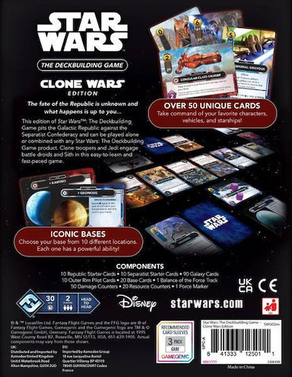 Joc de Societate Star Wars The Deckbuilding Game Clone Wars pentru 2 Jucători 12+ Ani (EN) Fantasy Flight