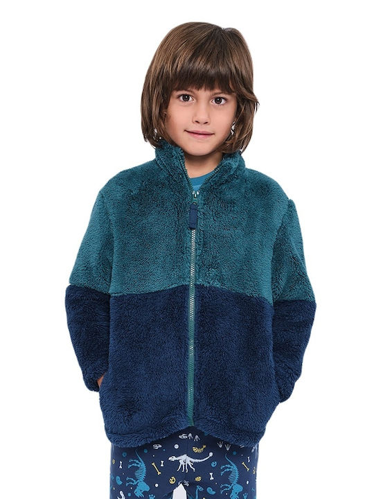 Muydemi Kids Robe Winter Fleece Blue