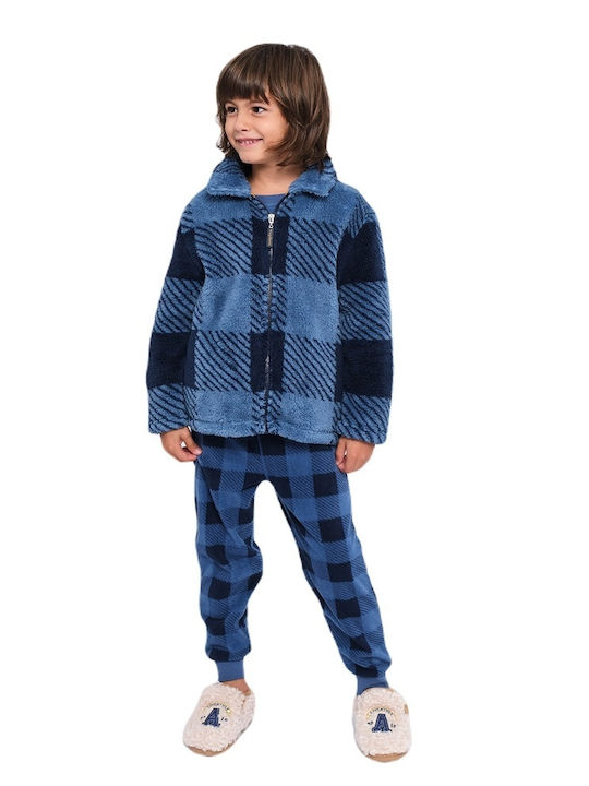 Muydemi Kinder Bademantel Winterlich Fleece Hellblau Muydemi Kinder Bademantel Winterlich Fleece Hellblau