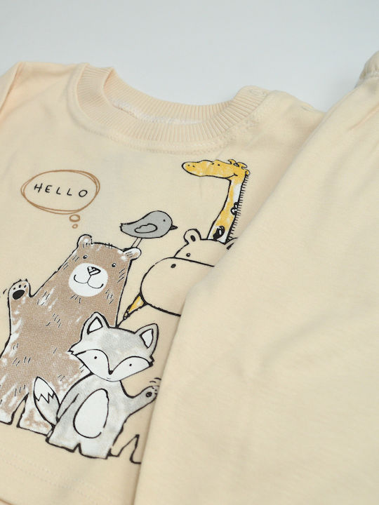 Extan Bebe Kids' Pajamas Winter BEIGE