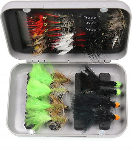 Mucha Trout Grayling Salmon Trout Bream Dace Chub Set 32pcs Fly Lures