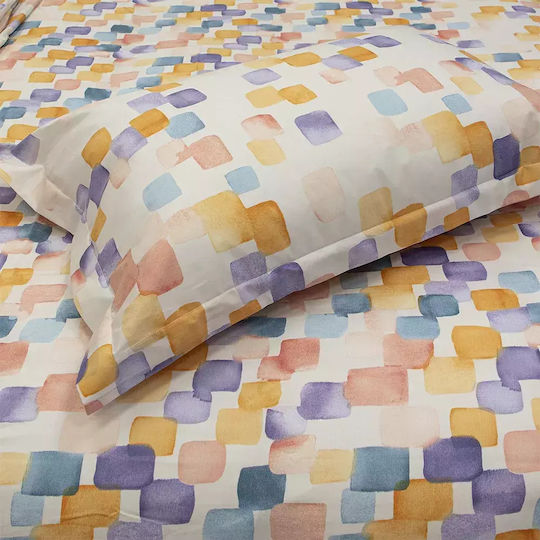 Lino Home Set Queen 4pcs 240x260cm Cubo Ciel, Mauve, Orange, Pink, White Lino Home Set Queen 4pcs 240x260cm Cubo Ciel, Mauve, Orange, Pink, White