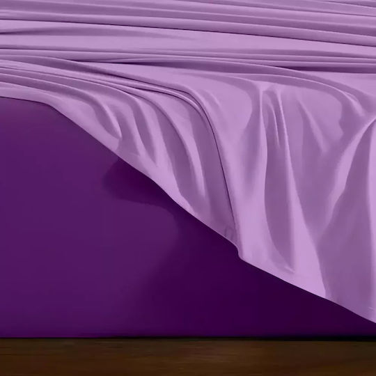 Lino Home Bettwäsche-Set Überdoppel 240x260cm. Doble Lilac-Mauve 4Stück