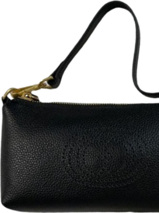 Δερμάτινη Γυναικεία Τσάντα Ώμου Μαύρη