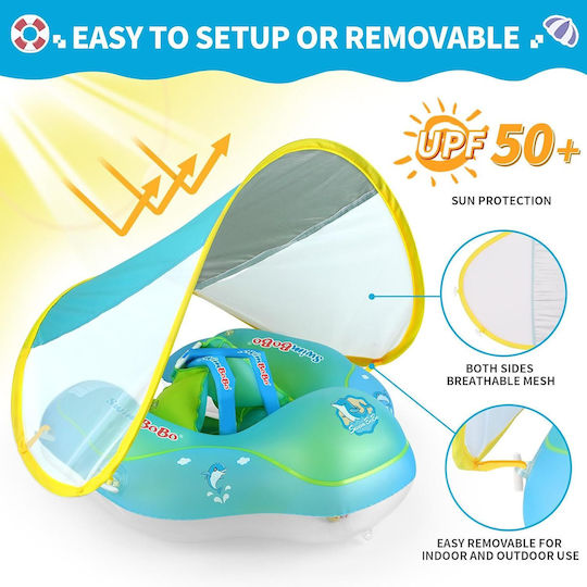 bebeLOGIC Swimtrainer de copii cu parasolar Verde