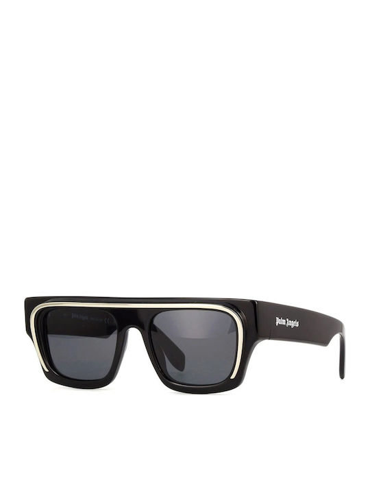 Palm Angels Unisex Sunglasses with Black Plastic Frame and Black Lens