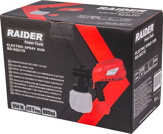 Raider Electric Paint Spray Gun 550W with 0.8lt Container 074110