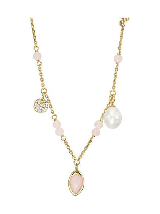 Emporio Armani Sentimental Necklace Gold Plated with Zircon