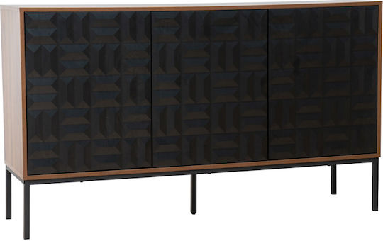 Bufet Zuma cu Oglindă Walnut Black 148x40x148cm
