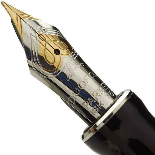 Stilou Parker Duofold Centennial Classic Big Red Vintage Peniță din Aur Solid Cerneală Neagră Convertor 1931376 3501179313757 Penițe Extra Late 18k