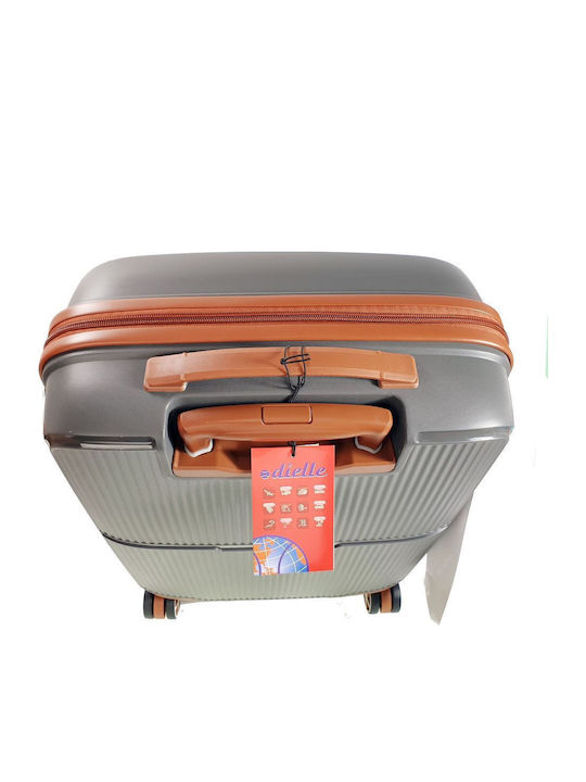 Dielle Cabin Travel Suitcase Hard Gray with 4 Wheels Height 55cm