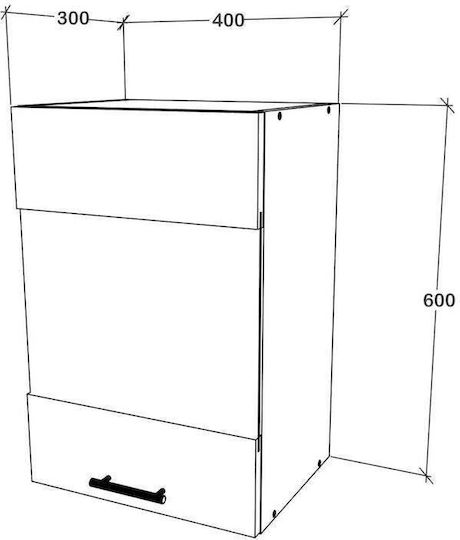 Superior Dulap Suspendata cu Blat de Lucru Glossy Gray/white 40x30x60buc