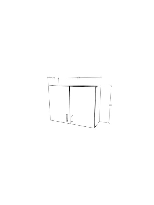 Superior Cabinet Wall with Countertop Glossy Gray/white 80x30x60pcs