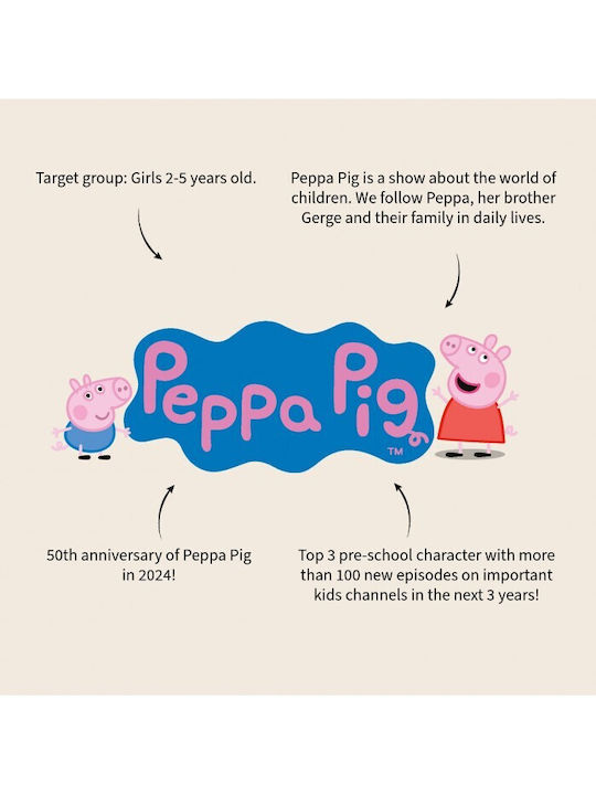 Peppa Pig Ученическа Раница Тип Детска Градина Розова с Джоб за Бутилка
