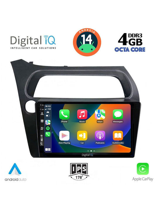 Digital IQ Car Audio System for Honda Civic 2006-2012 (Bluetooth/USB/AUX/WiFi/GPS/Apple-Carplay/Android-Auto) with Touch Screen 9"