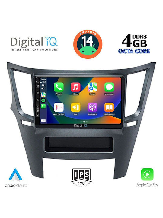 Digital IQ Car Audio System for Subaru Legacy / Outback 2009> (Bluetooth/USB/AUX/WiFi/GPS/Apple-Carplay/Android-Auto) with Touch Screen 9"