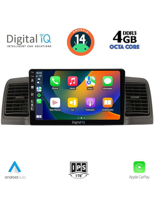 Digital IQ Auto-Audiosystem für Toyota Korolla 2001-2006 (Bluetooth/USB/AUX/WiFi/GPS/Apple-Carplay/Android-Auto) mit Touchscreen 9"