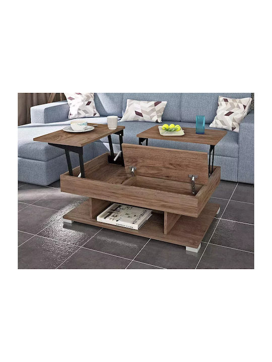 Rectangular Central Smart Wooden Coffee Table with Lifting Mechanism Grey W110xD70xH39cm