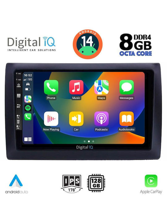 Digital IQ Car Audio System for Fiat Stilo 2001-2007 (Bluetooth/USB/AUX/WiFi/GPS/Apple-Carplay/Android-Auto) with Touch Screen 9"