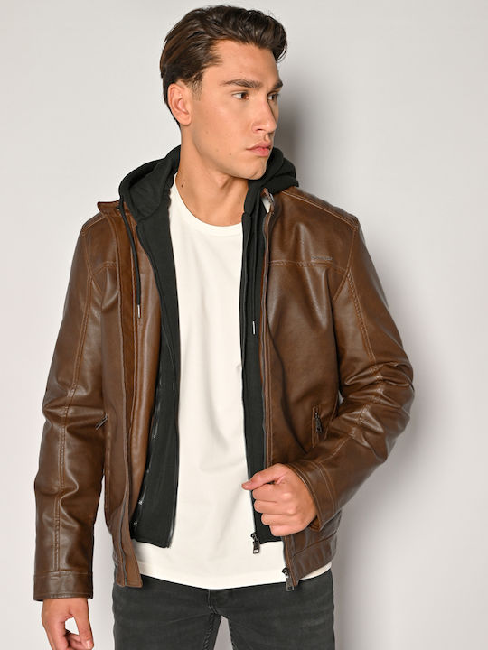 Camaro Faux Leather Jacket Tobacco