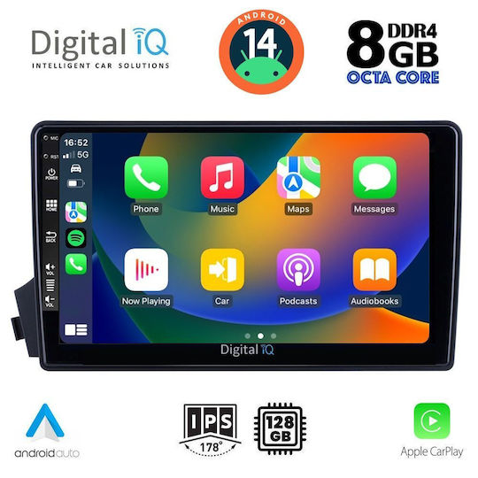 Digital IQ Ηχοσύστημα Αυτοκινήτου για Ssangyong Kyron 2006-2015 (Bluetooth/USB/AUX/WiFi/GPS/Apple-Carplay/Android-Auto) με Οθόνη Αφής 9"