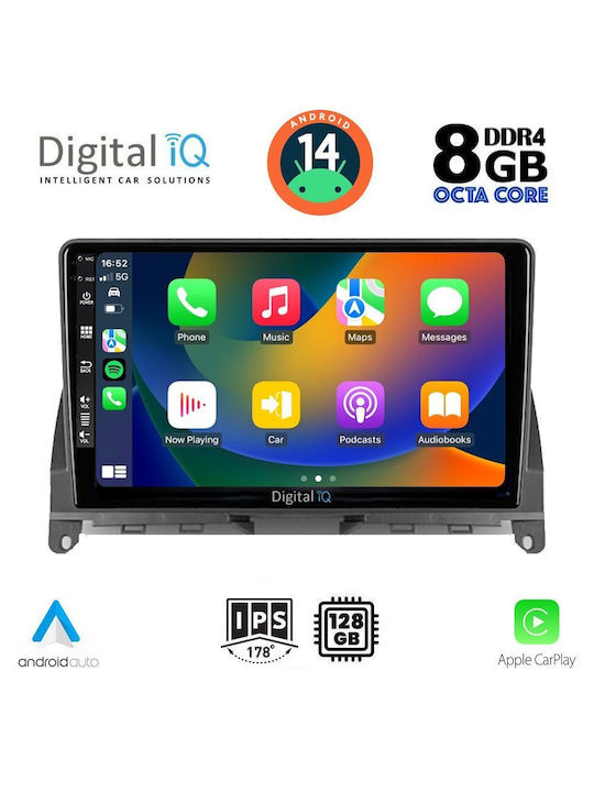 Digital IQ Car Audio System for Mercedes-Benz C Class 2007-2011 (Bluetooth/USB/AUX/WiFi/GPS/Apple-Carplay/Android-Auto) with Touch Screen 9"