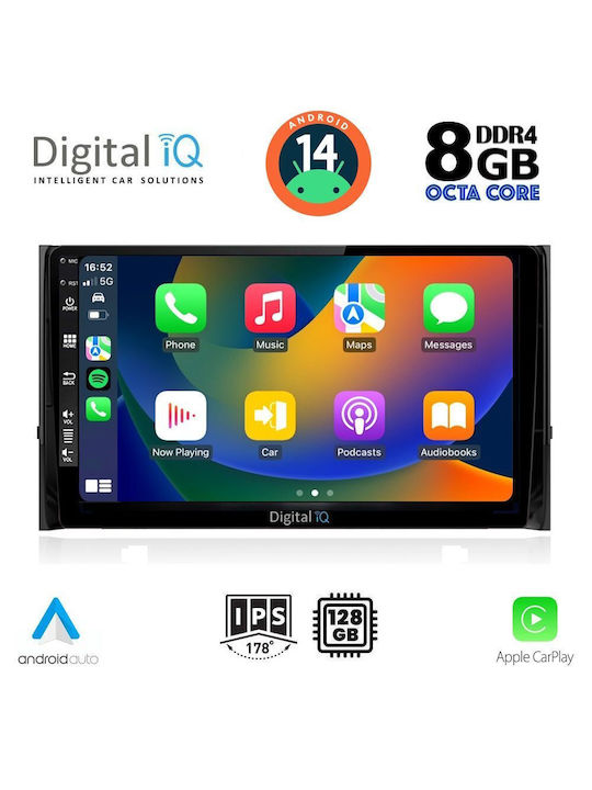 Digital IQ Автомобилна Аудио Система (Блутут/USB/AUX/WiFi/GPS/Apple-Carplay/Android-Auto) с Тъчскрийн 10"