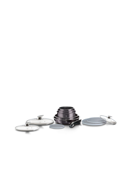 Berlinger Haus Metallic Line Aluminum Cookware Set with Stone Coating 5 Pieces