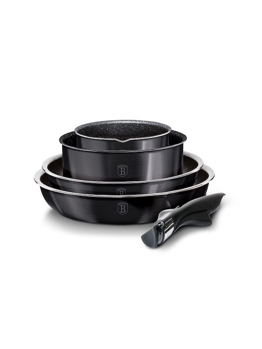Berlinger Haus Berlinger Haus Kochgeschirr-Set aus Aluminiumguss Carbon Pro mit Innenbeschichtung aus Stein 4-tlg