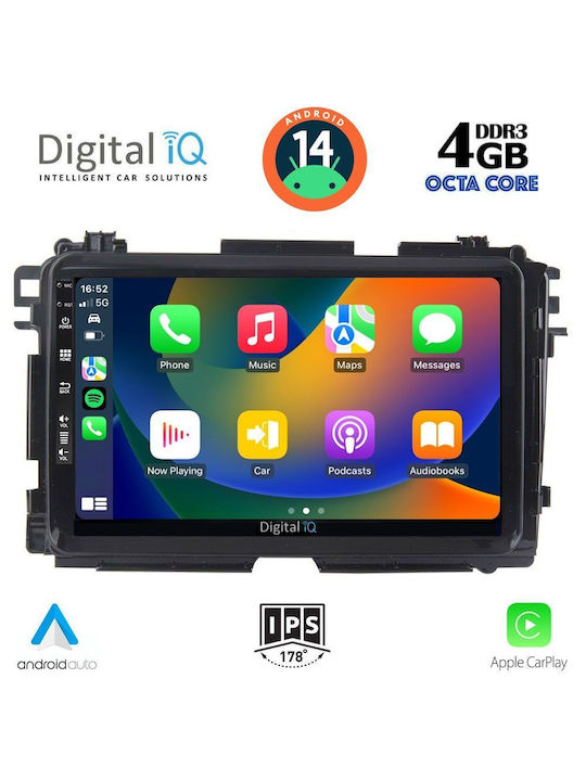 Digital IQ Car Audio System for Honda HR-V 2015-2021 (Bluetooth/USB/AUX/WiFi/GPS/Apple-Carplay/Android-Auto) with Touch Screen 9"