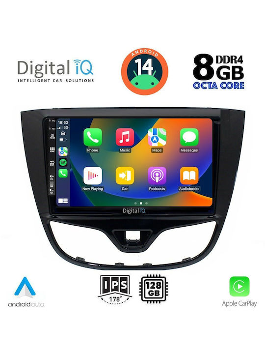 Digital IQ Auto-Audiosystem für Opel Karl 2014-2019 (Bluetooth/USB/AUX/WiFi/GPS/Apple-Carplay/Android-Auto) mit Touchscreen 10"
