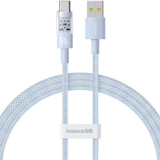 Baseus Gem USB 2.0 Cable USB-C male - USB-A 100W PD Μπλε 1m P10373002311-00