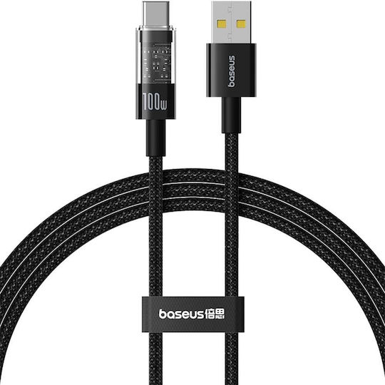 Baseus Gem USB 2.0 Kabel USB Typ-C männlich - USB-A 100W PD Schwarz 1m P10373002111-00
