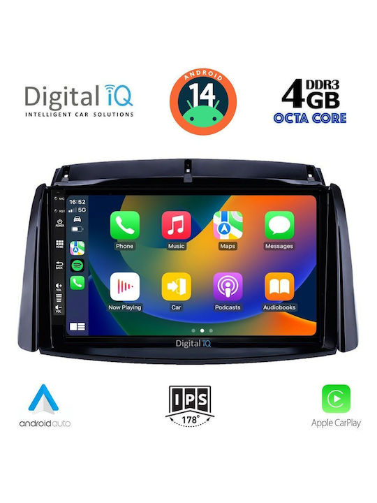 Digital IQ Car Audio System for Renault Koleos 2006-2016 (Bluetooth/USB/AUX/WiFi/GPS/Apple-Carplay/Android-Auto) with Touch Screen 9"