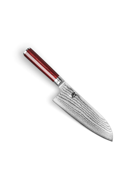 Kai Limited Edition Red Handle Shun Classic - KAI Μαχαίρι Santoku από Δαμασκηνό Ατσάλι 19cm