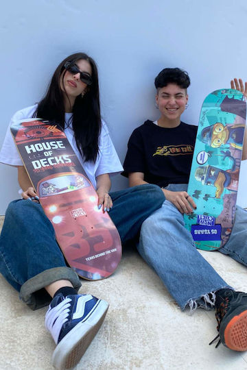 New Cult House Of Decks Skateboard Kurzboard Mehrfarbige
