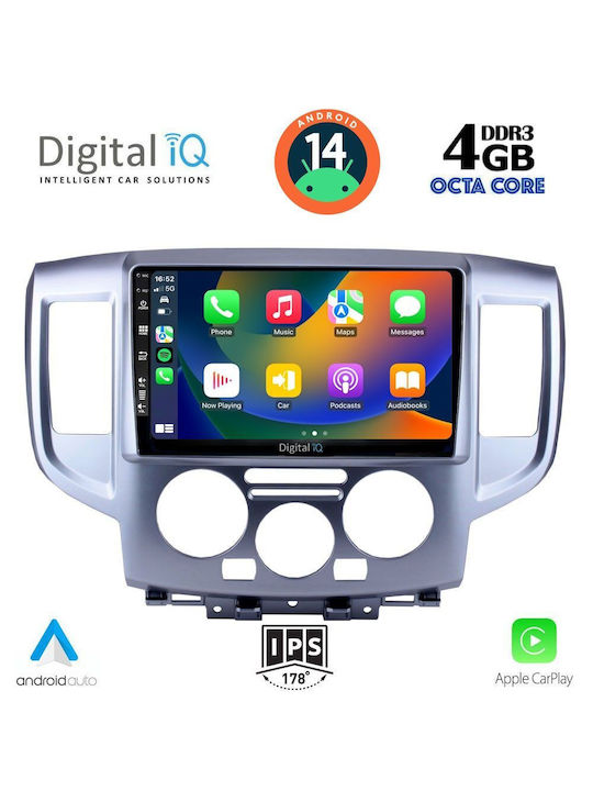 Digital IQ Ηχοσύστημα Αυτοκινήτου για Nissan NV200 2009> (Bluetooth/USB/AUX/WiFi/GPS/Apple-Carplay/Android-Auto) με Οθόνη Αφής 9"