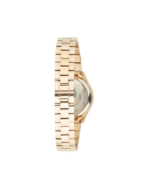 U.S. Polo Assn. Crystals Watch with Gold Metal Bracelet