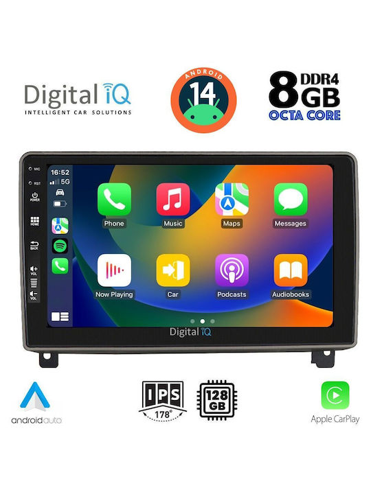 Digital IQ Car Audio System for Peugeot 407 2004-2011 (Bluetooth/USB/AUX/WiFi/GPS/Apple-Carplay/Android-Auto) with Touch Screen 9"