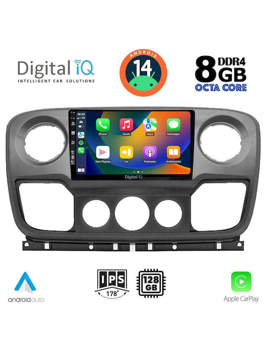 Digital IQ Ηχοσύστημα Αυτοκινήτου για Opel Movano Renault Master Nissan NV400 2010-2020 (Bluetooth/USB/AUX/WiFi/GPS/Apple-Carplay/Android-Auto) με Οθόνη Αφής 10"